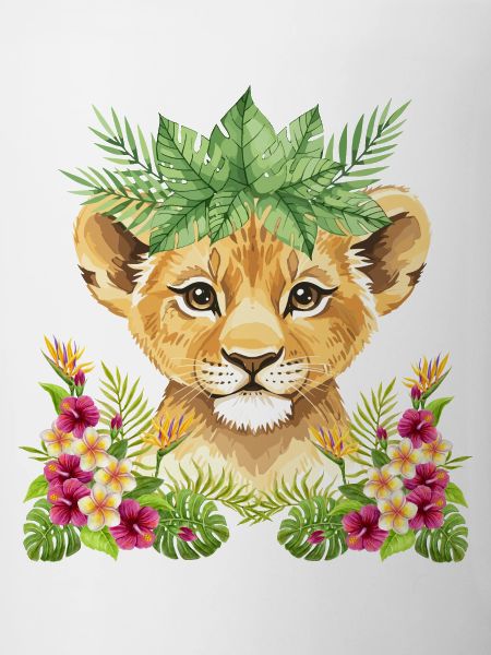 Floral lion cub