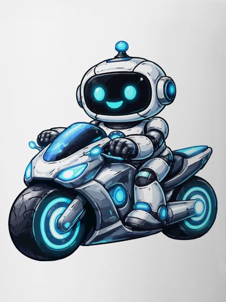 Robot on motorcycle