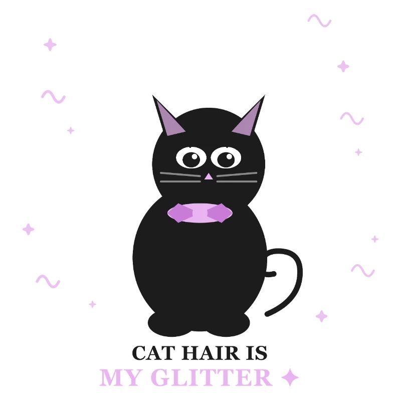 Charme chatte pailleté avec collier violet