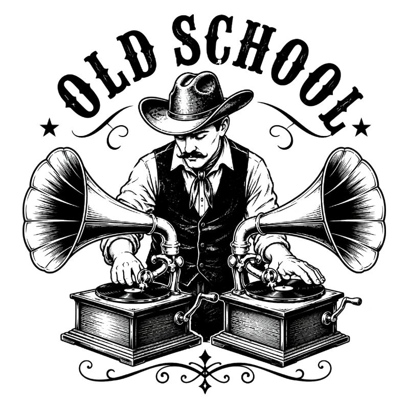 Un DJ old school avec gramophone