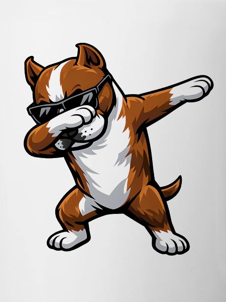 Dabbing American Staffordshire Terrier