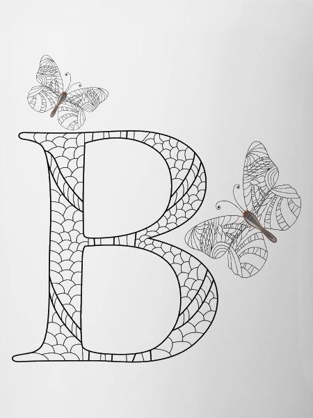 Buchstabe B mit Schmetterlingen