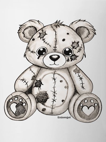  Teddybär Original Zeichnung 