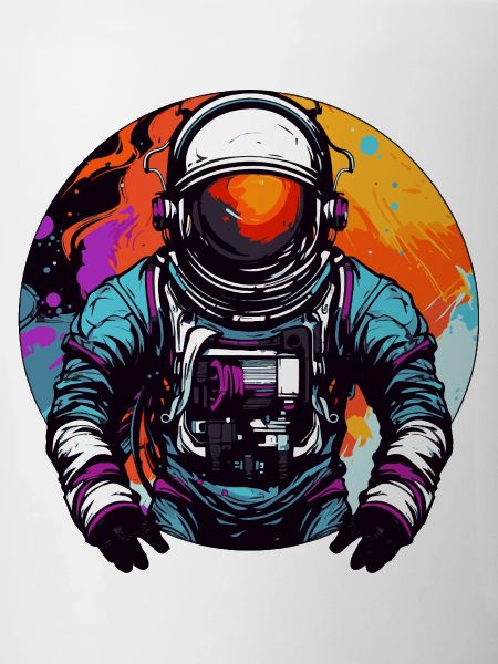 Astronaut im Weltall Bunt