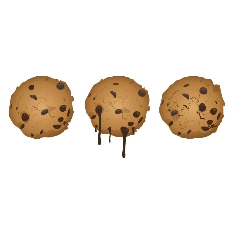 three chocolate cookies