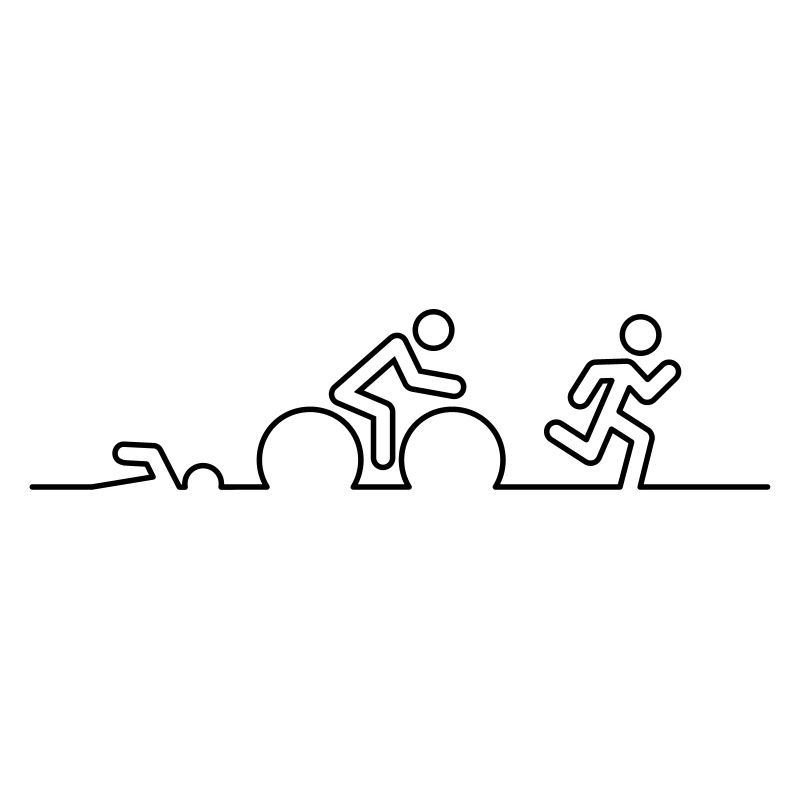 Triathlon, natation, cyclisme et course à pied.