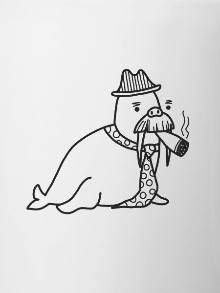 Walrus with mustache