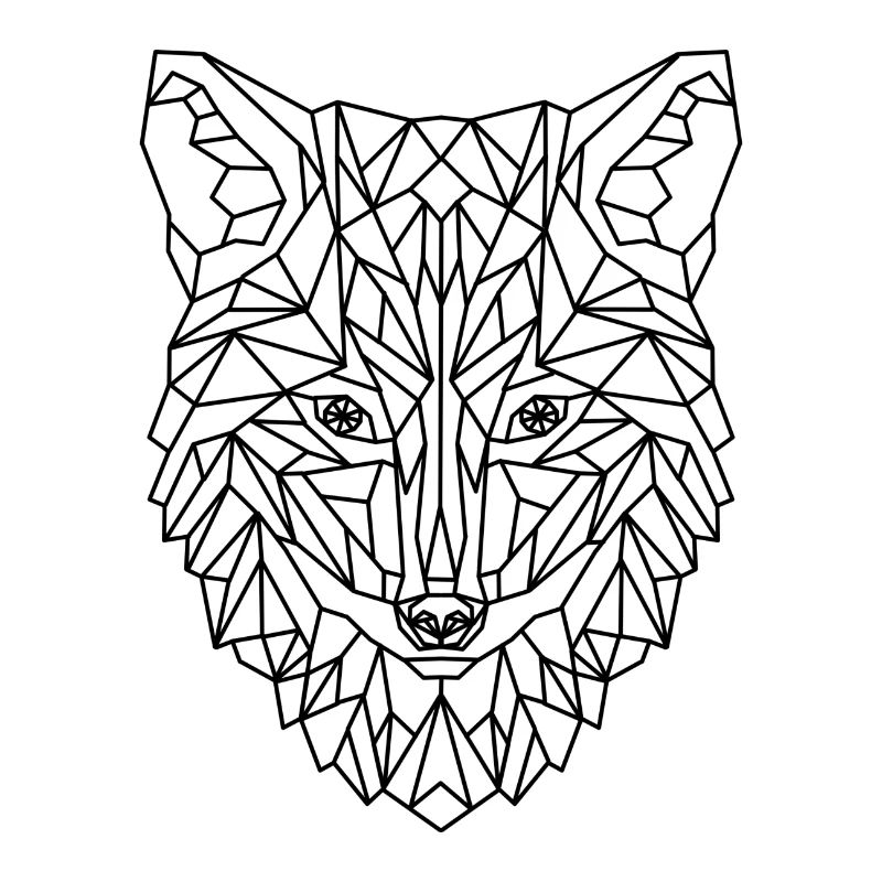 Fox Wolf Dog Geometric