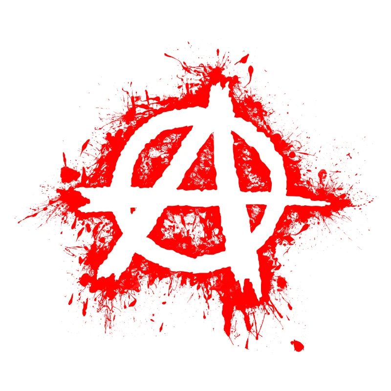Anarchie / Anarchy in weiß, rote Spritzer