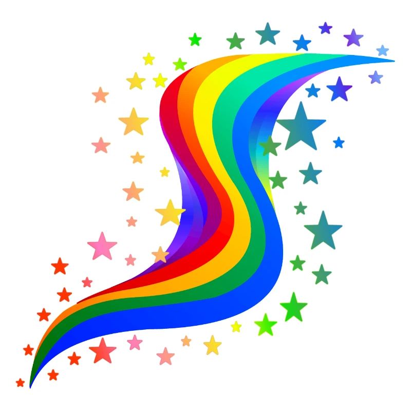 Arc-en-ciel avec étoiles - Rainbow with stars