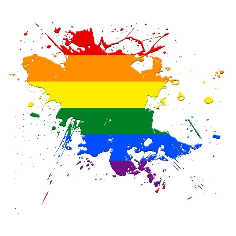 Regenbogenfahne als Farbklecks