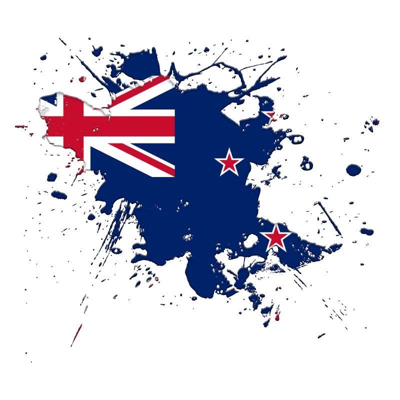 Neuseeland Flagge als Farbklecks