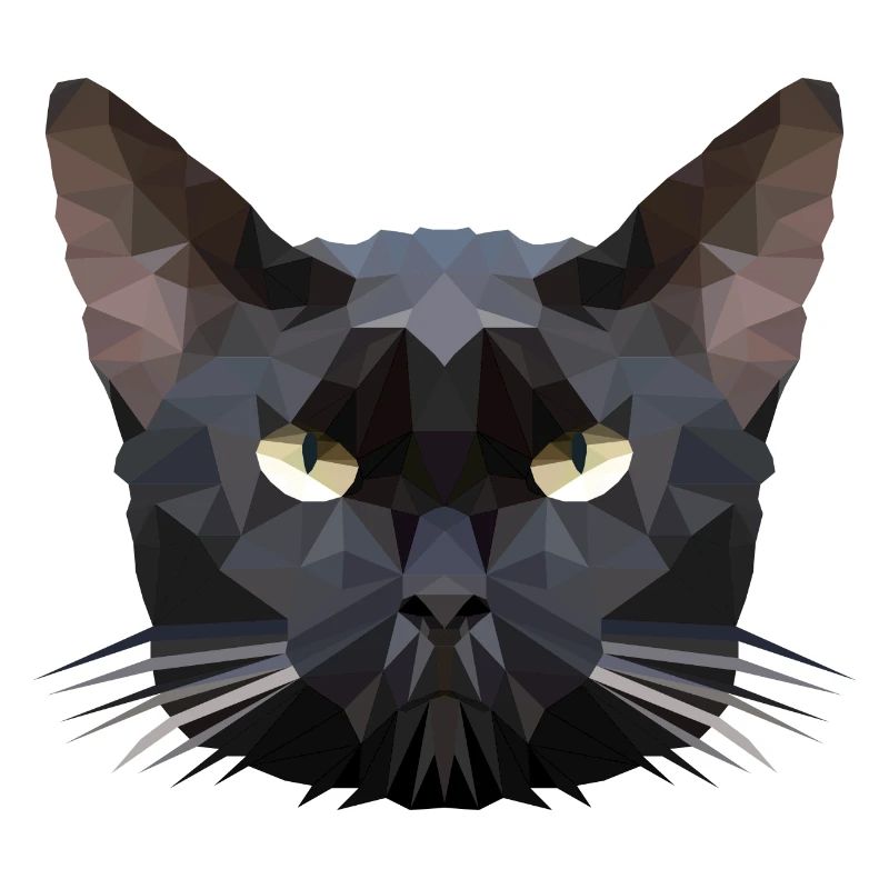 Chat tête de chat polygone