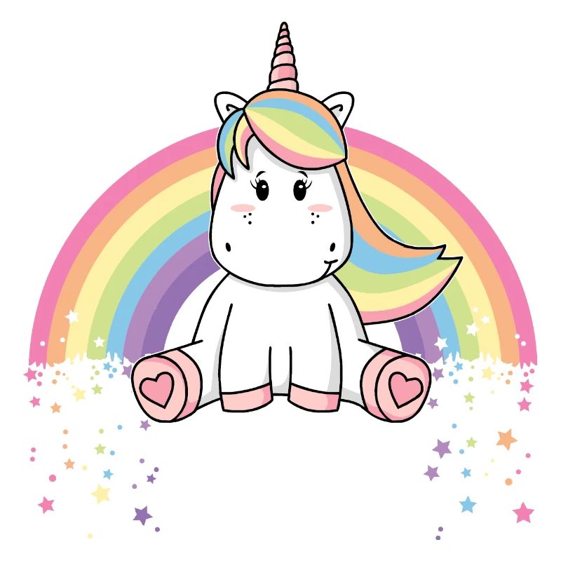 Licorne avec arc-en-ciel - créature mythique enfant bébé mignon