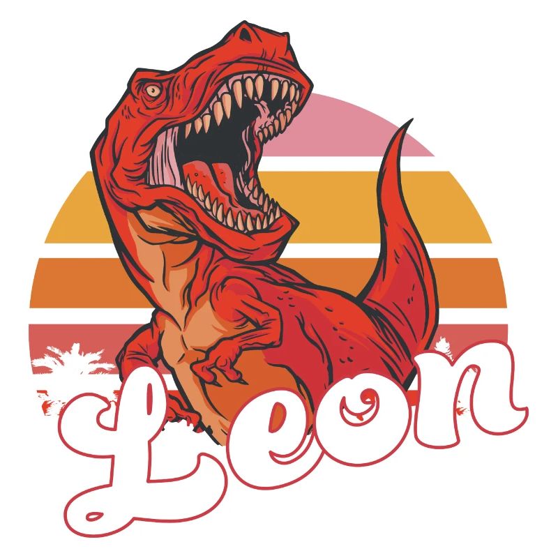 LEON - Beau prénom de garçon avec T-REX Dino