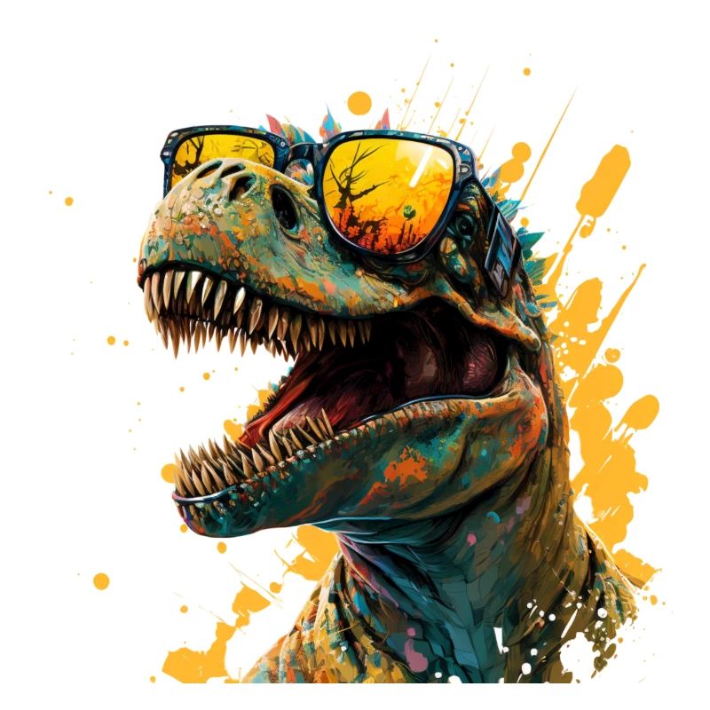 cool dinosaur with sunglasses