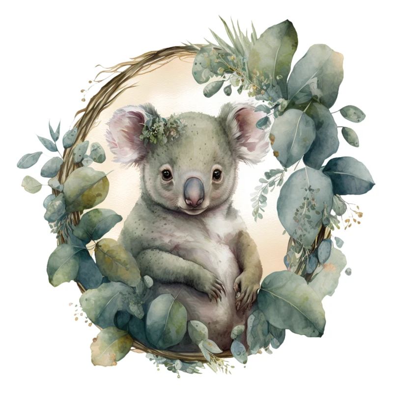 Koala mit Dschungelblättern