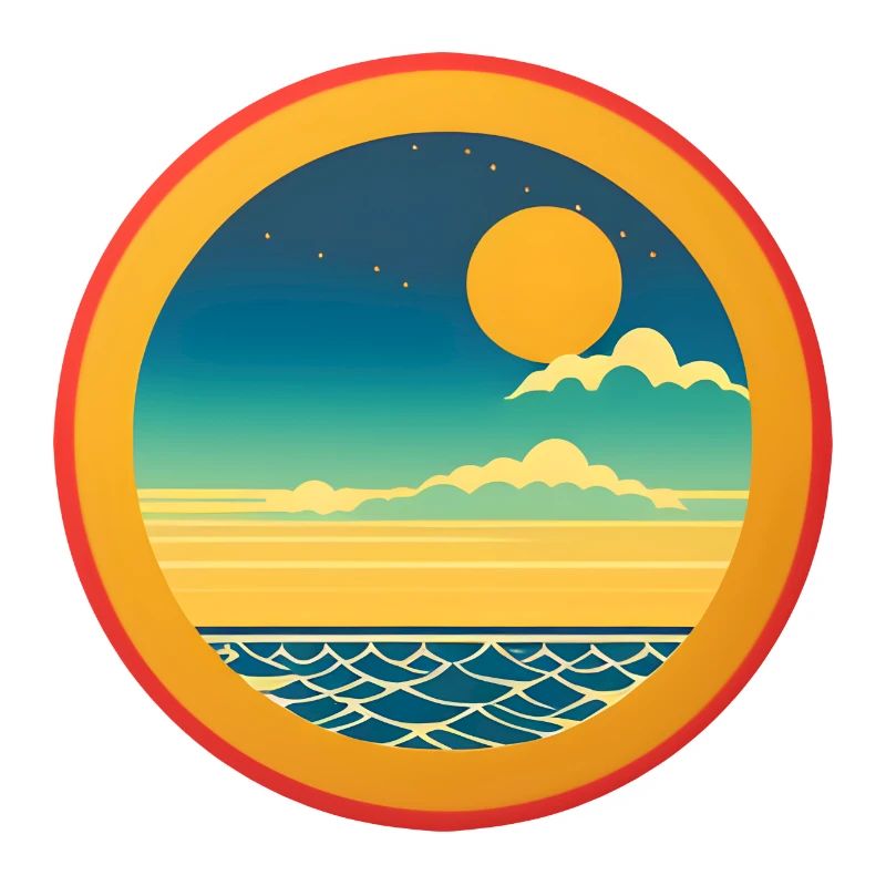 Vintage Strandlandschaft Orange