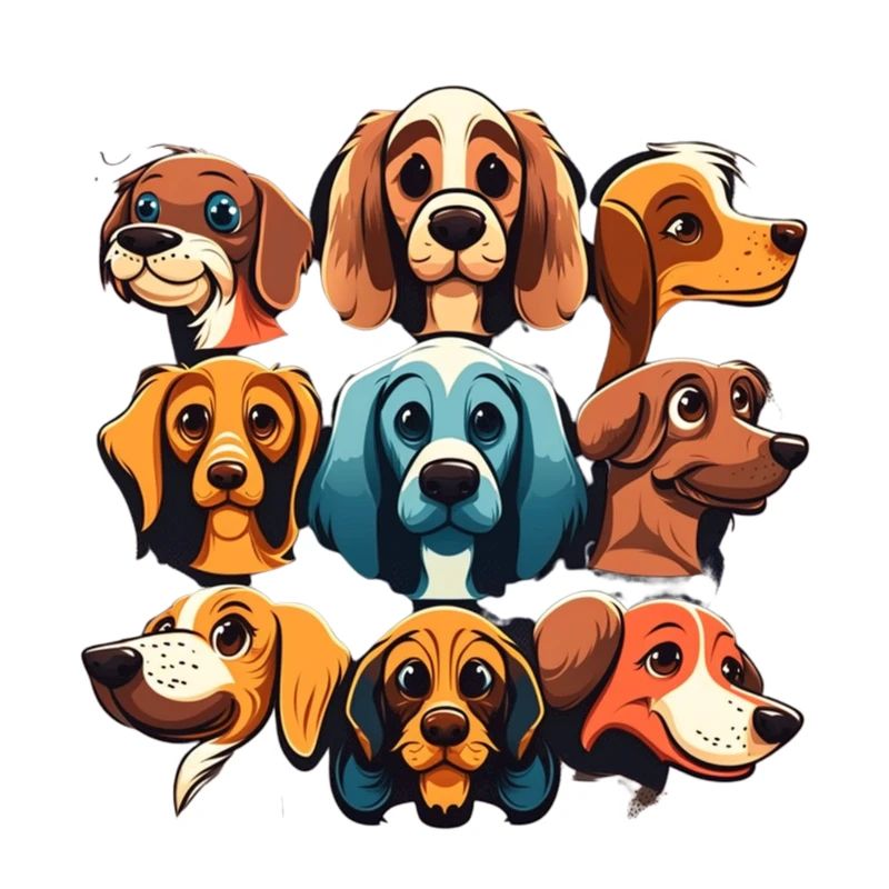 Bunte Hunde - Hunde Gruppe