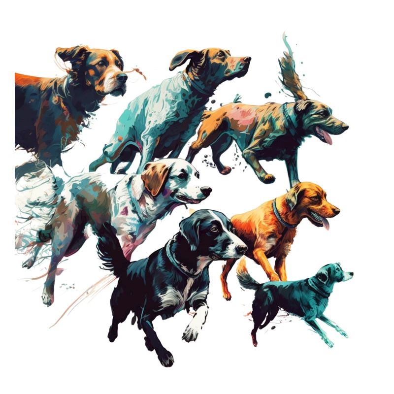 Hunde Gruppe - Bunte Hunde