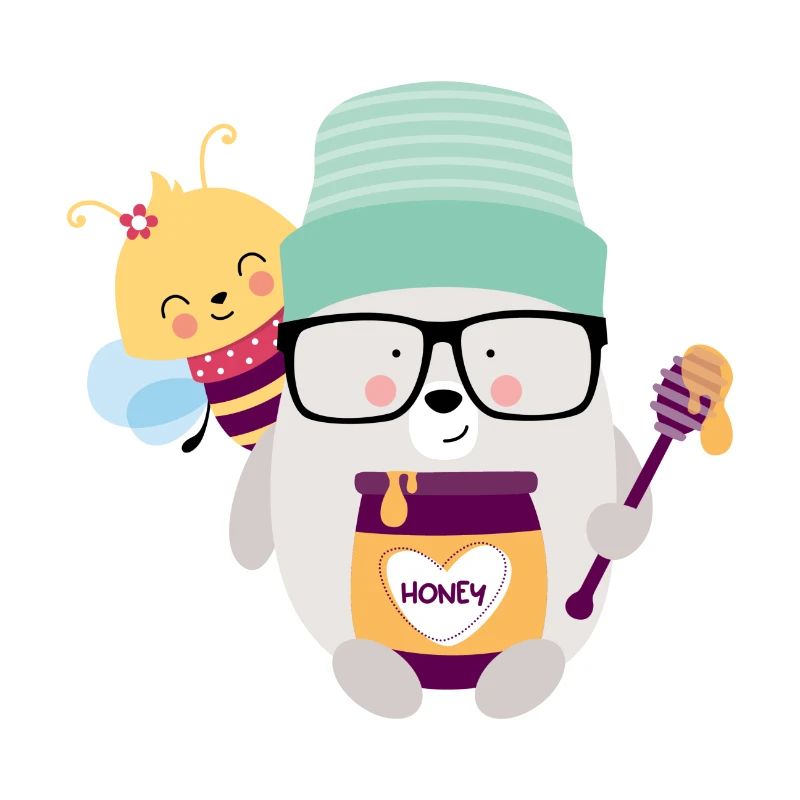 Bear with bee
