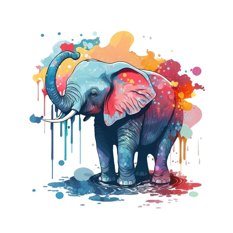 Aquarelle Éléphant Bébé