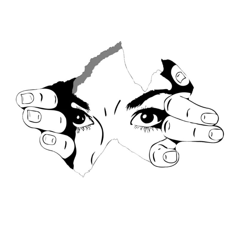 Black and white eyes