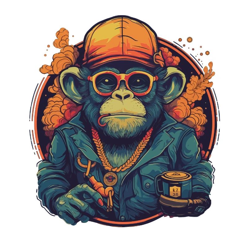 Design Monkey Affe Trip mit Becher Vintage Vibes