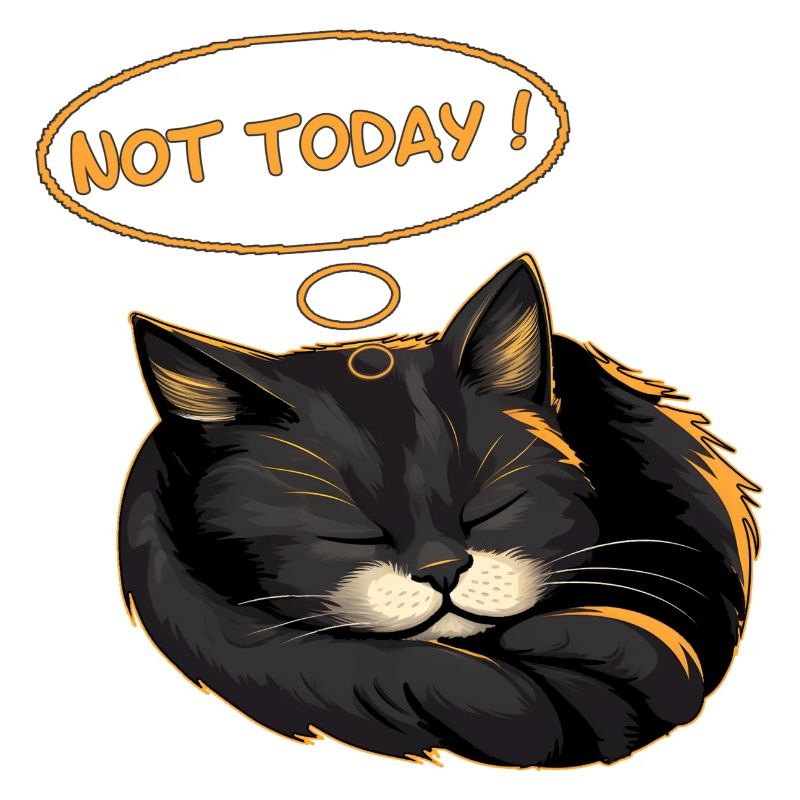 Funny Cat Design - Pas aujourd’hui Sleeping Cat