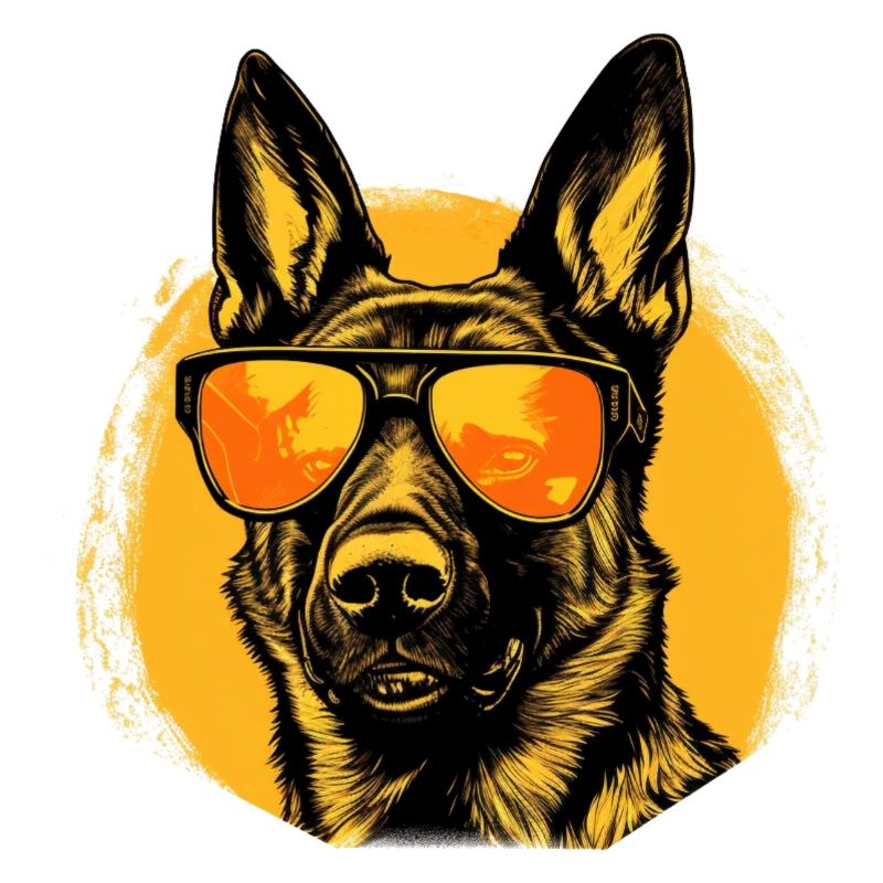 Cooler Deutscher Schäferhund mit Sonnenbrille