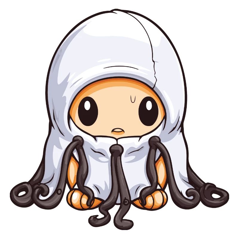 Oktopus Winter Tier Niedlich Comic