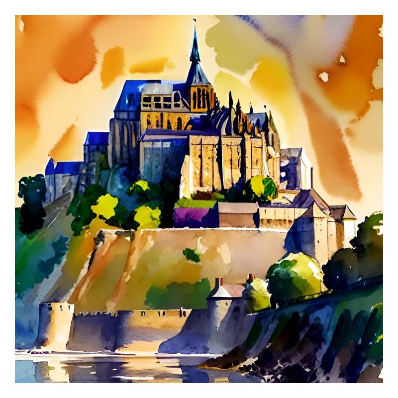 Mont Saint Michel - Aquarell