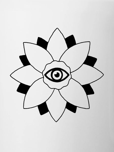 Black and White Lotus Flower