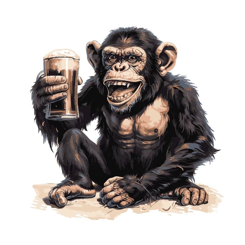 Affe Bier Lustig