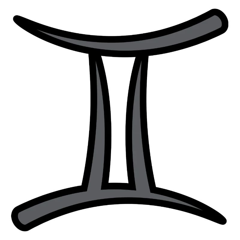 Geimini Sternzeichen Symbol Schwarz & Grau