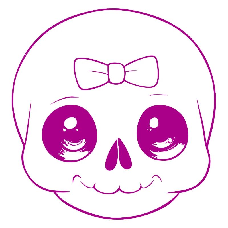 Playful cute skull with bow