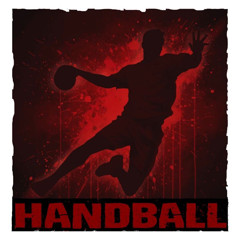 Imprimé silhouette de handball dynamique