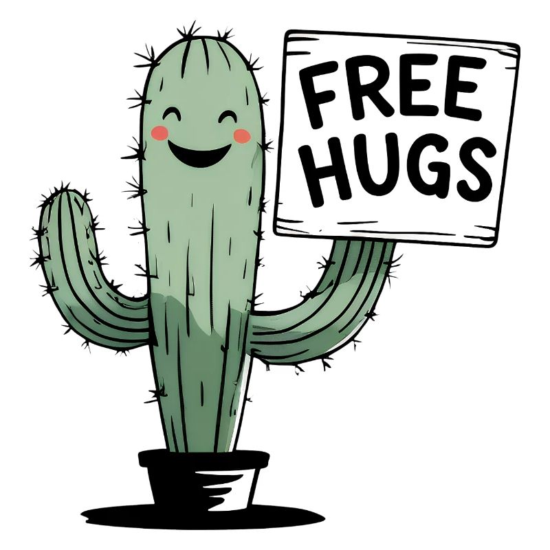Cactus avec signe de câlins gratuits