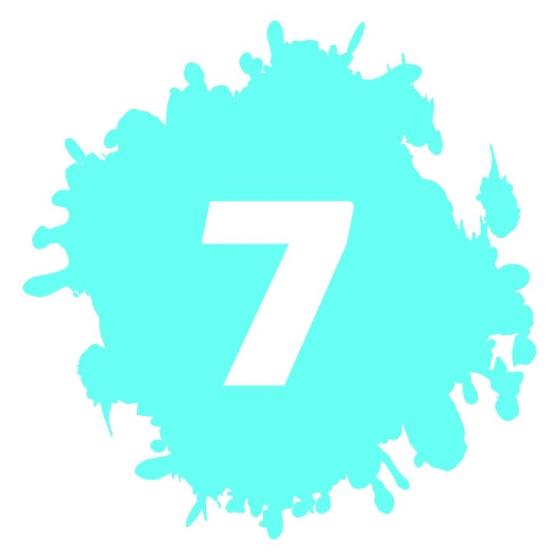 Éclaboussure cyan numéro 7