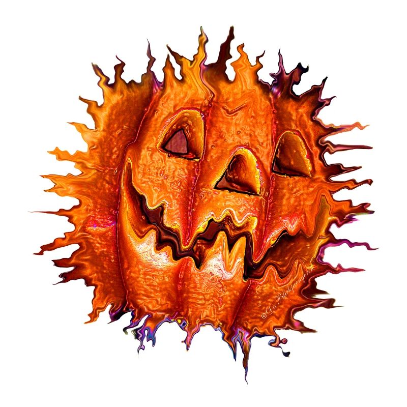 Pumpkin Jackolantern Halloween Orange Fire Flames
