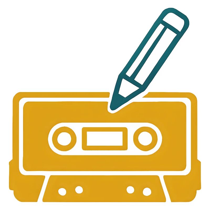 Cassette rétro au crayon