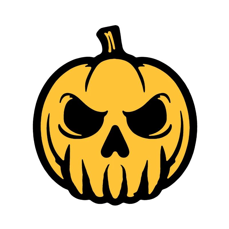 Pumpkin Skull Yellow Black