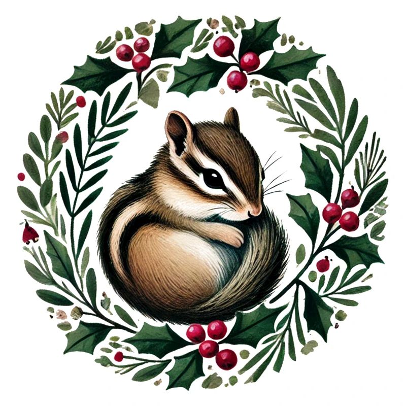 Couronne de houx Squirrel Charm