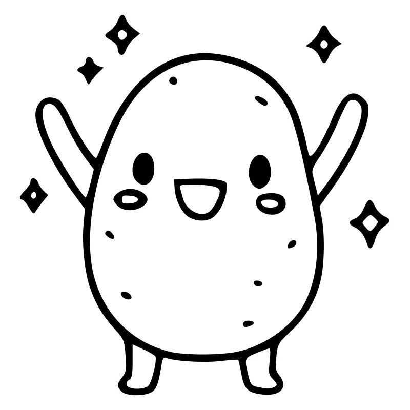 Patate douce douce | Légumes kawaii