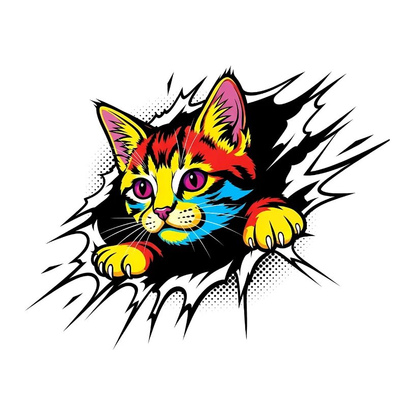 Gothic Katze mit lila Augen - Süßes Kätzchen