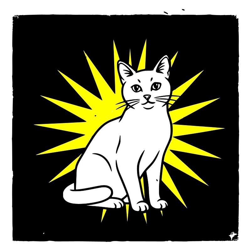 Chat cool dans le style pop art et punk rock