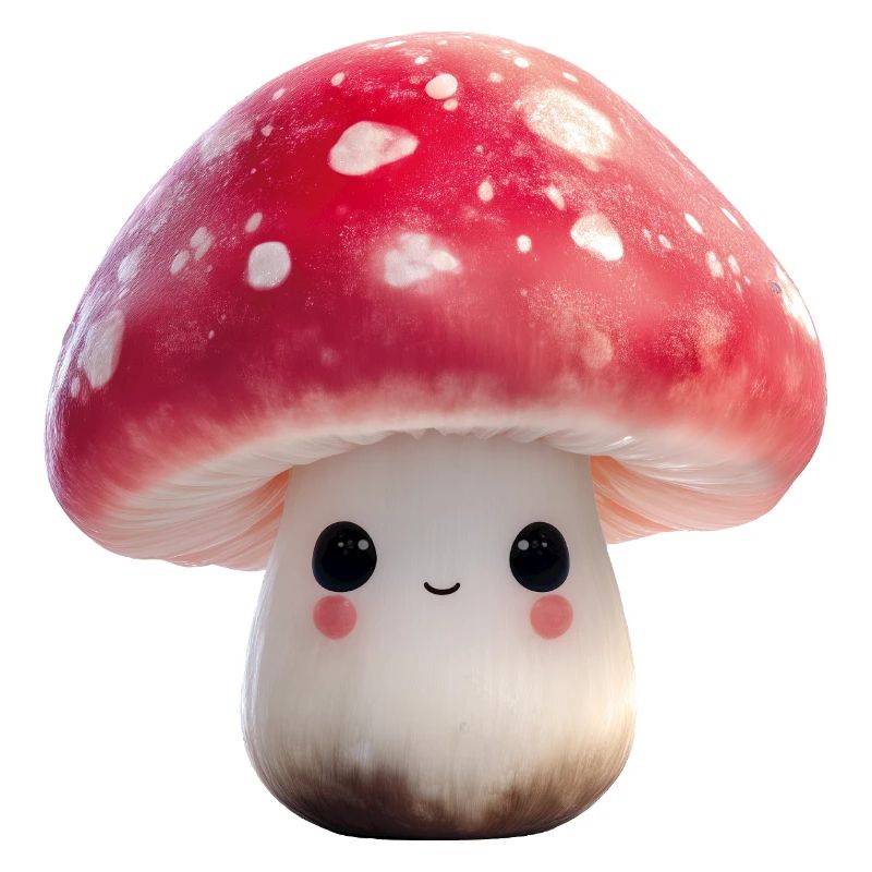 Champignon Kawaii avec visage