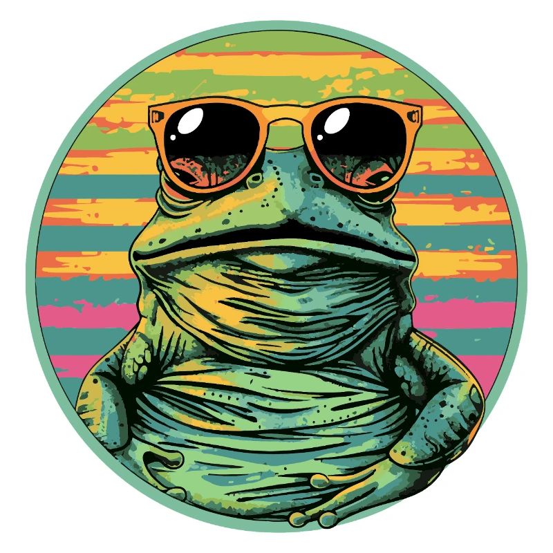 Frog with retro sunglasses