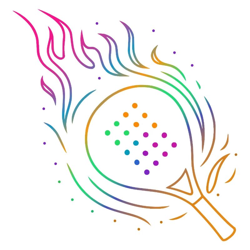 Padel with flaming racket design