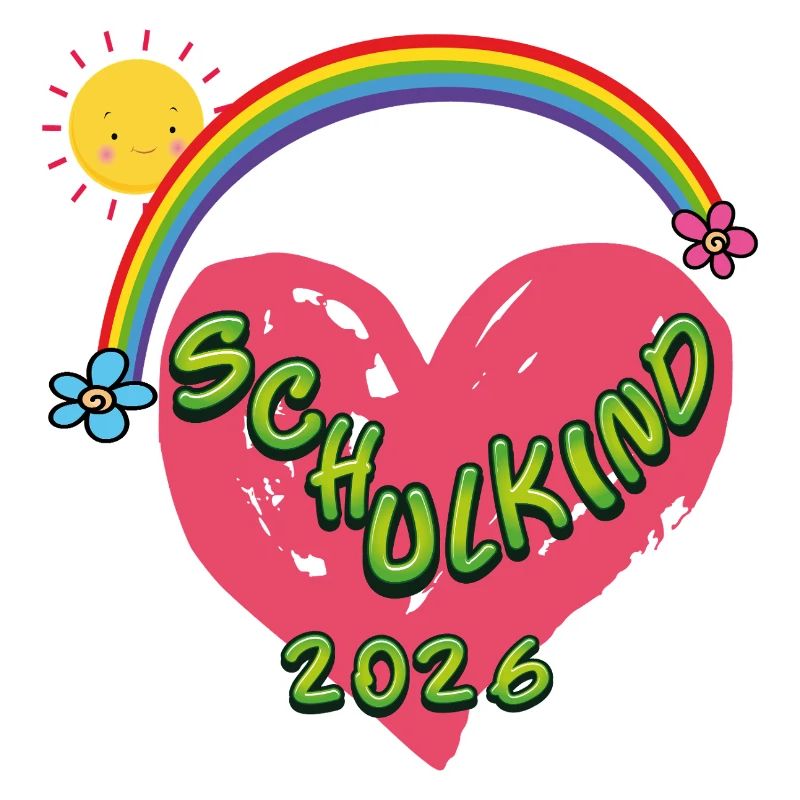 Schulkind Herz Regenbogen 2026